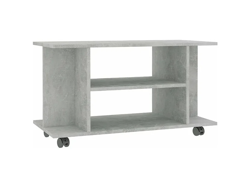 Meuble TV sur roulettes bois gris béton Java