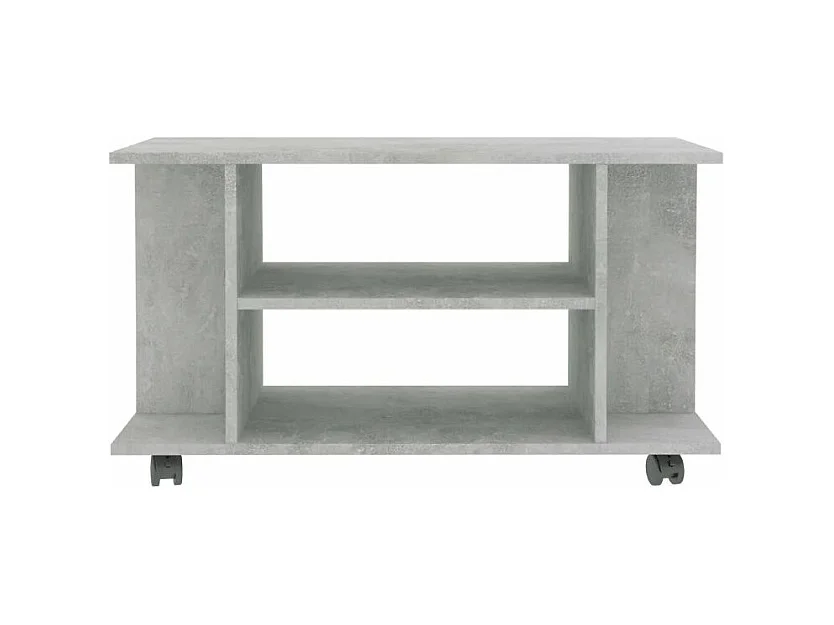 Meuble TV sur roulettes bois gris béton Java