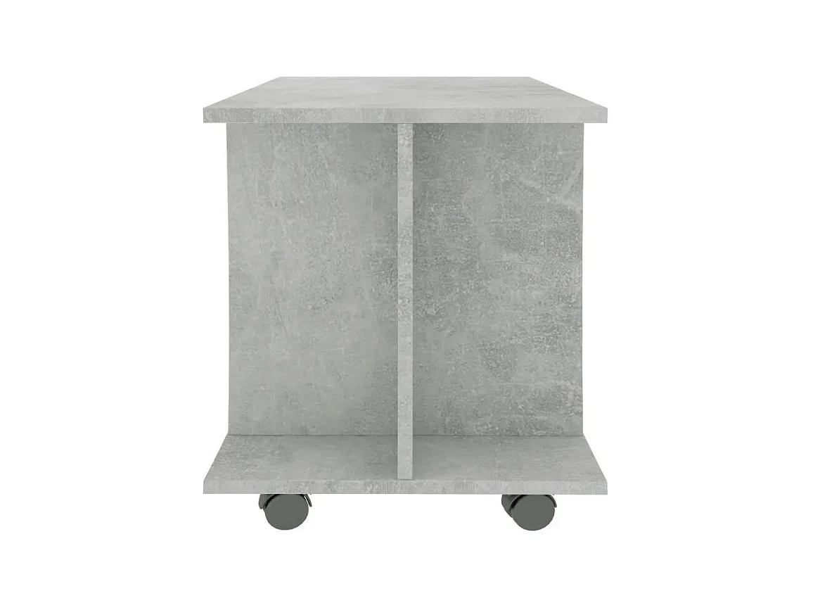 Meuble TV sur roulettes bois gris béton Java