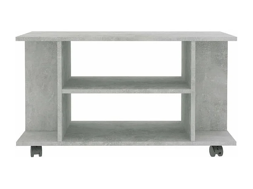 Meuble TV sur roulettes bois gris béton Java
