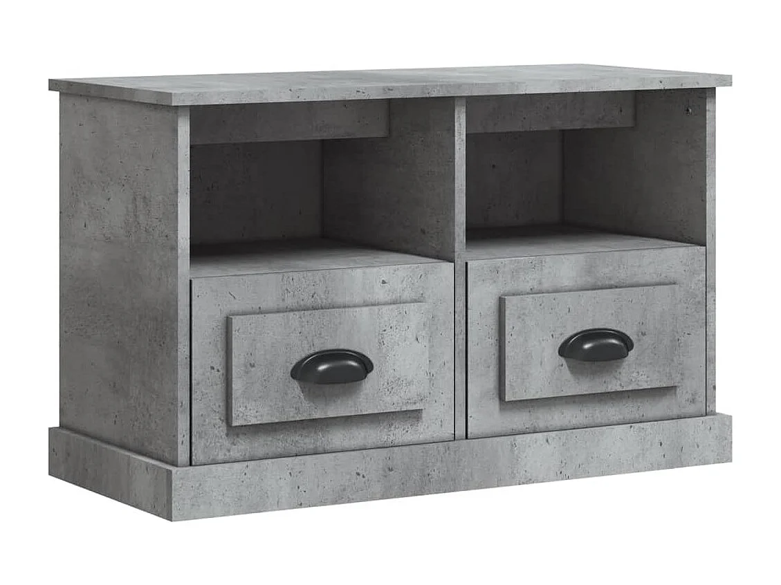 Meuble TV gris béton 80x35x50 bois d'ingénierie