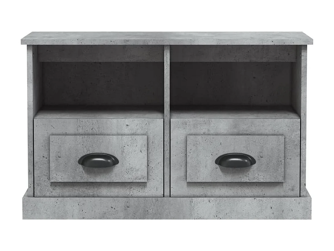 Meuble TV gris béton 80x35x50 bois d'ingénierie