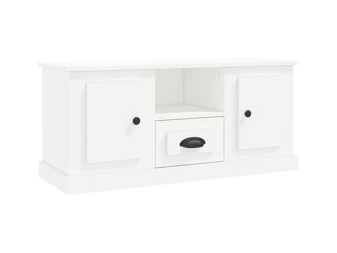 Meuble TV blanc 100x35,5x45 bois d'ingénierie