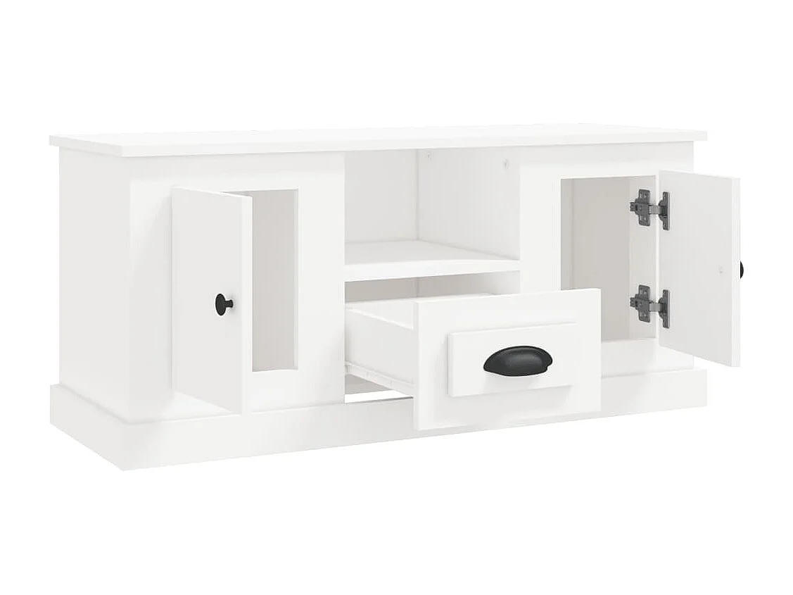 Meuble TV blanc 100x35,5x45 bois d'ingénierie