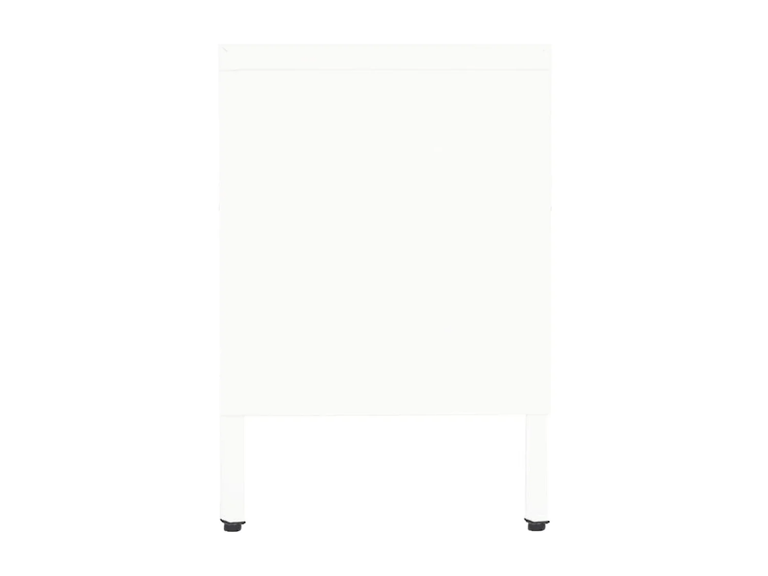 Meuble TV Blanc 90x30x44 Acier et verre