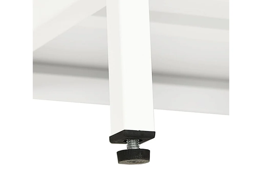 Meuble TV Blanc 90x30x44 Acier et verre