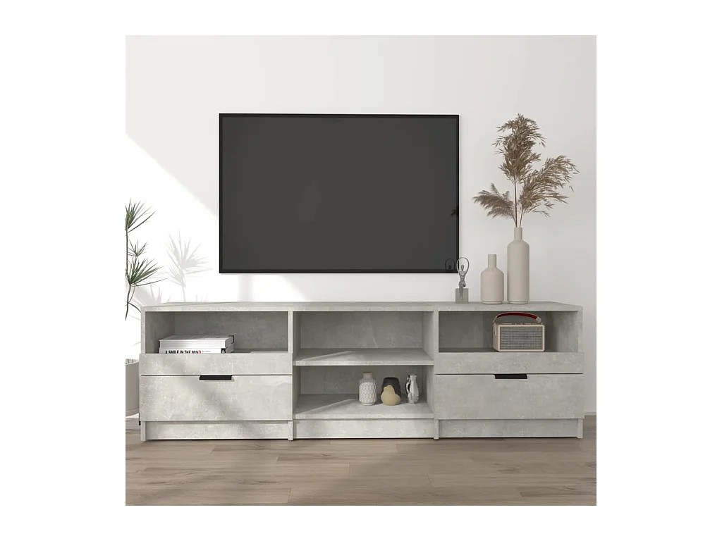 Meuble TV Gris béton 150x33,5x45 Bois d'ingénierie