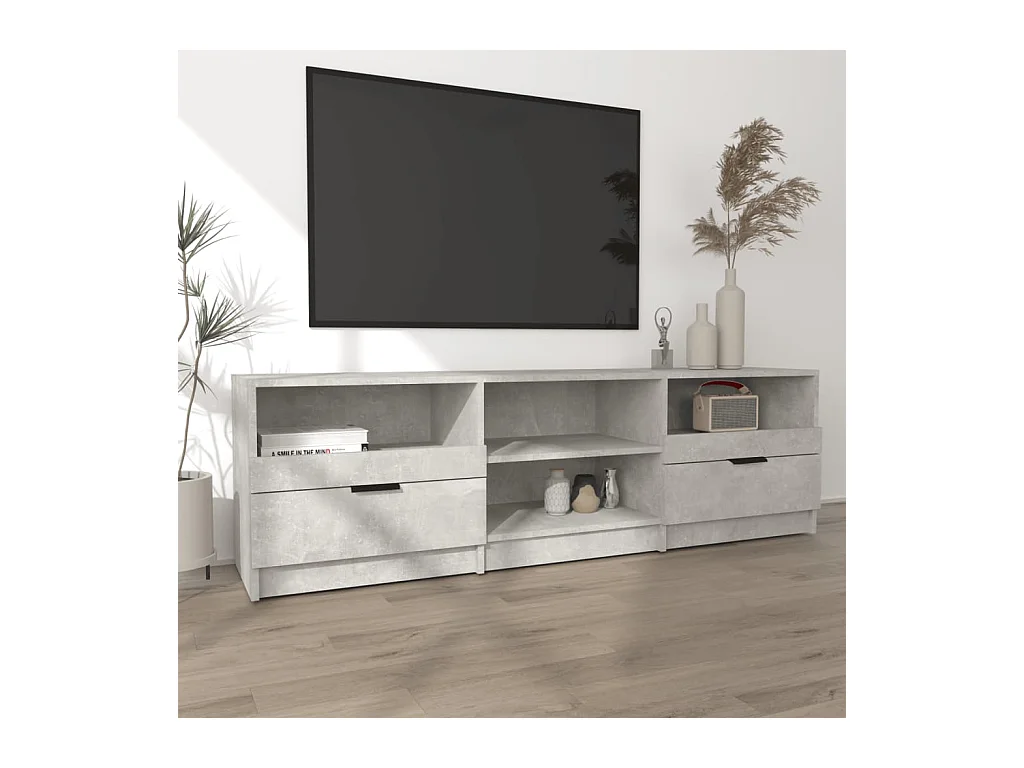 Meuble TV Gris béton 150x33,5x45 Bois d'ingénierie