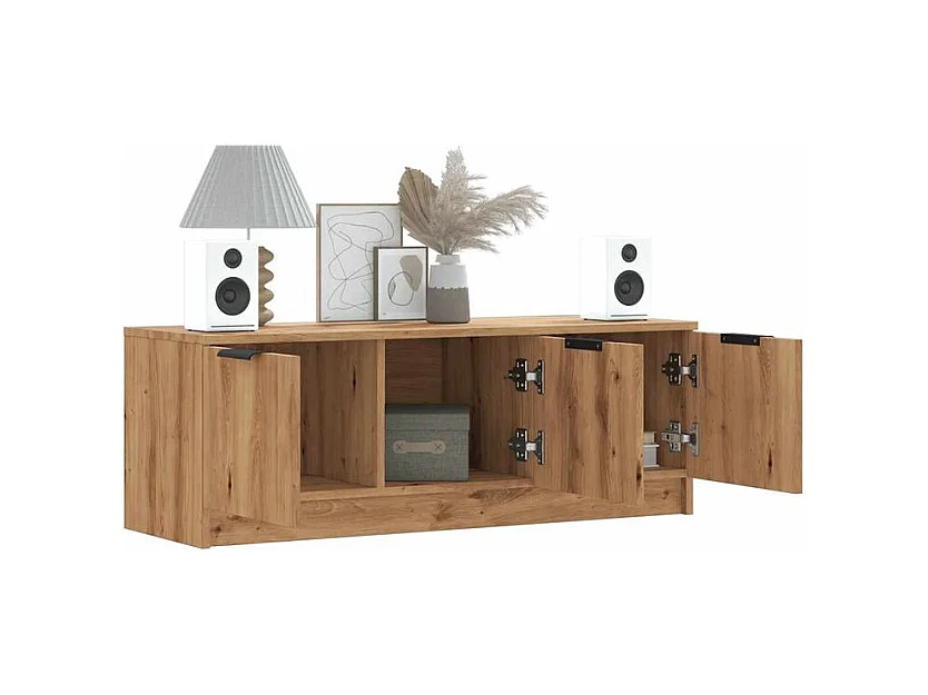 Meuble TV chêne artisanal 102x35x36,5 bois d'ingénierie