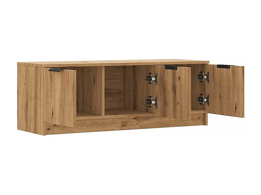 Meuble TV chêne artisanal 102x35x36,5 bois d'ingénierie