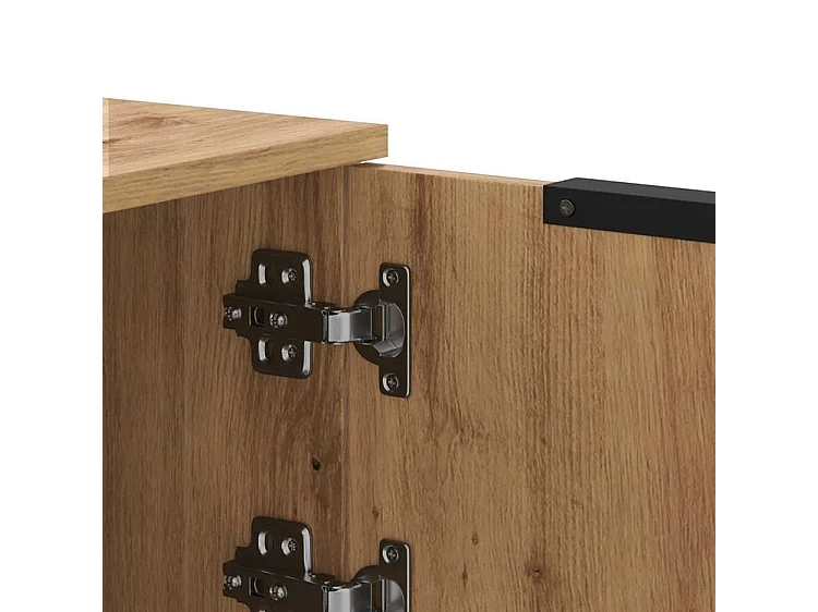 Meuble TV chêne artisanal 102x35x36,5 bois d'ingénierie