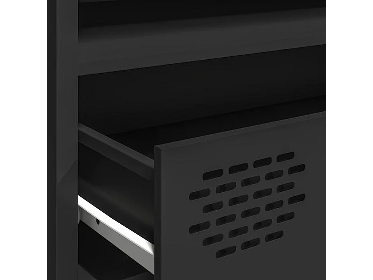 Meuble TV noir 202x39x43,5 acier laminé à froid