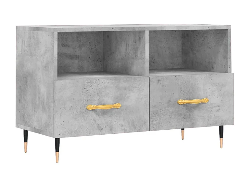 Meuble TV Gris béton 80x36x50 Bois d'ingénierie
