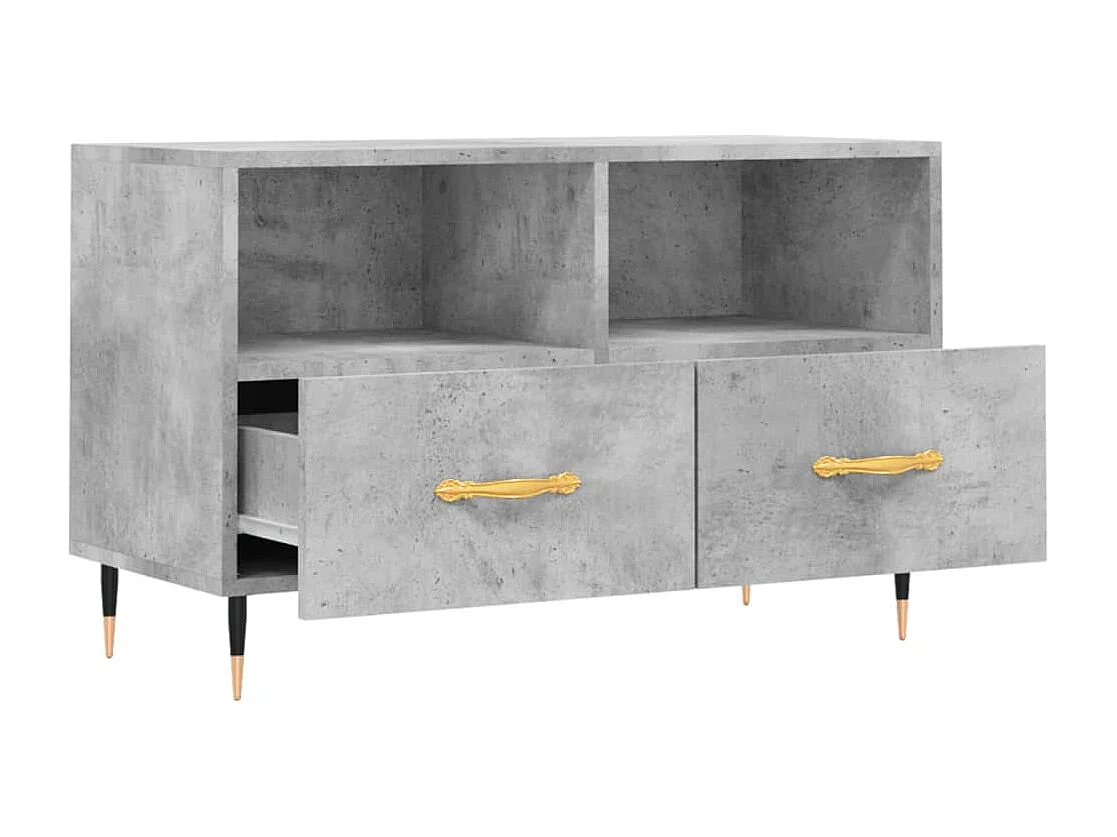 Meuble TV Gris béton 80x36x50 Bois d'ingénierie