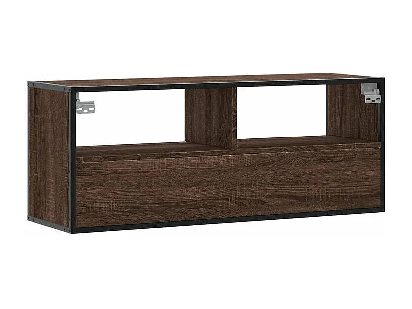 Meuble TV chêne marron 100x31x39,5 bois d'ingénierie et métal