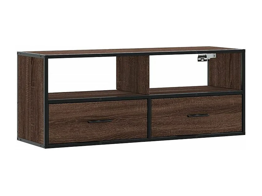 Meuble TV chêne marron 100x31x39,5 bois d'ingénierie et métal