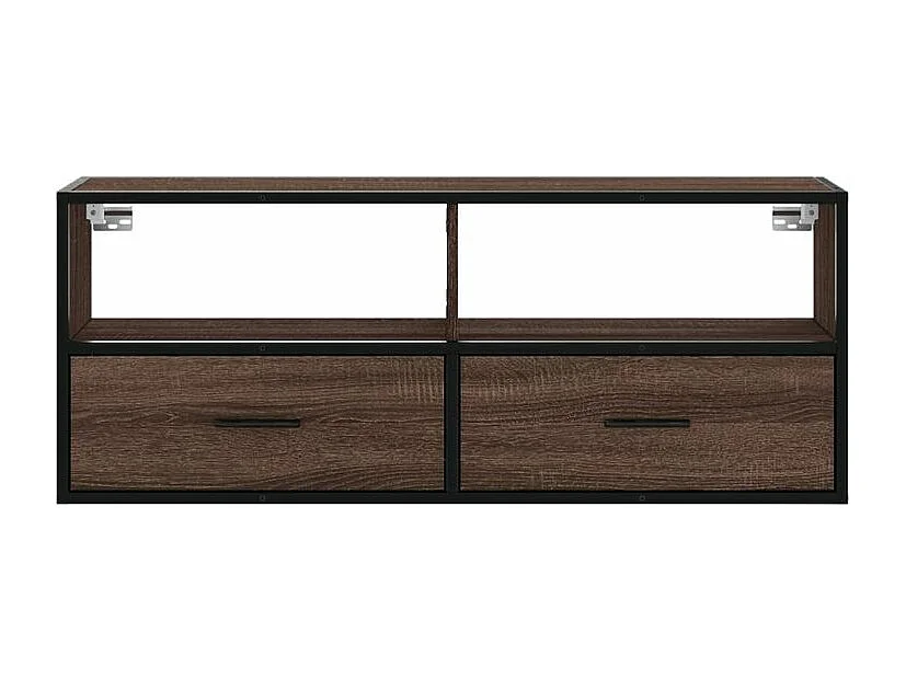 Meuble TV chêne marron 100x31x39,5 bois d'ingénierie et métal