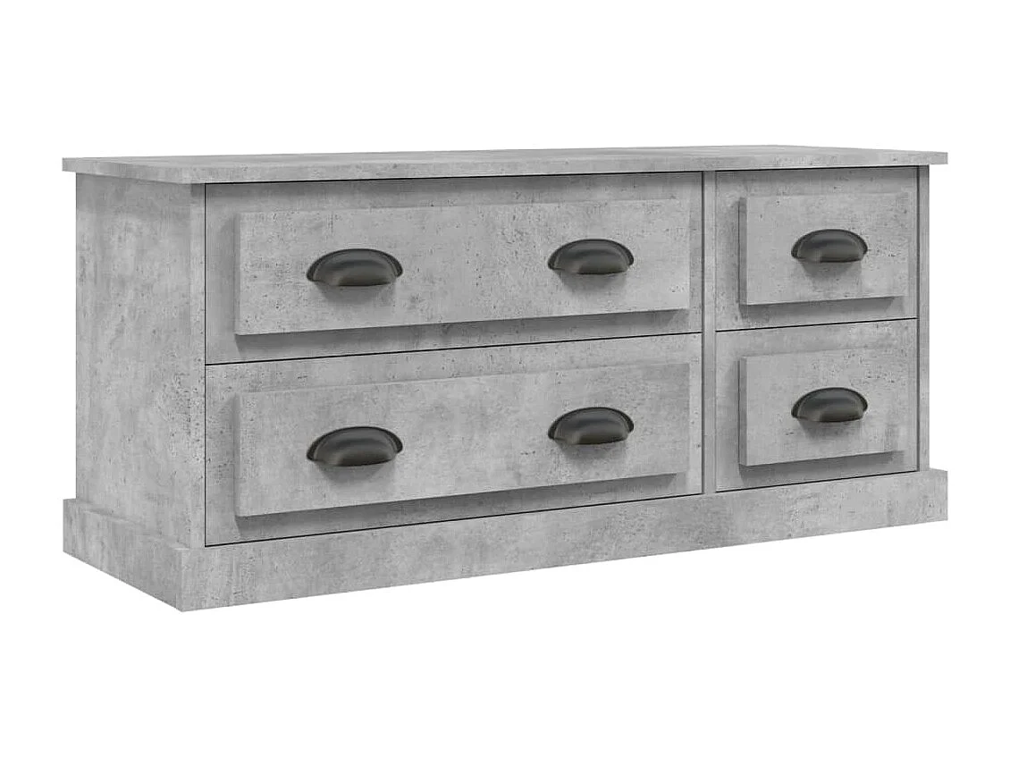 Meuble TV gris béton 100x35,5x45 bois d'ingénierie