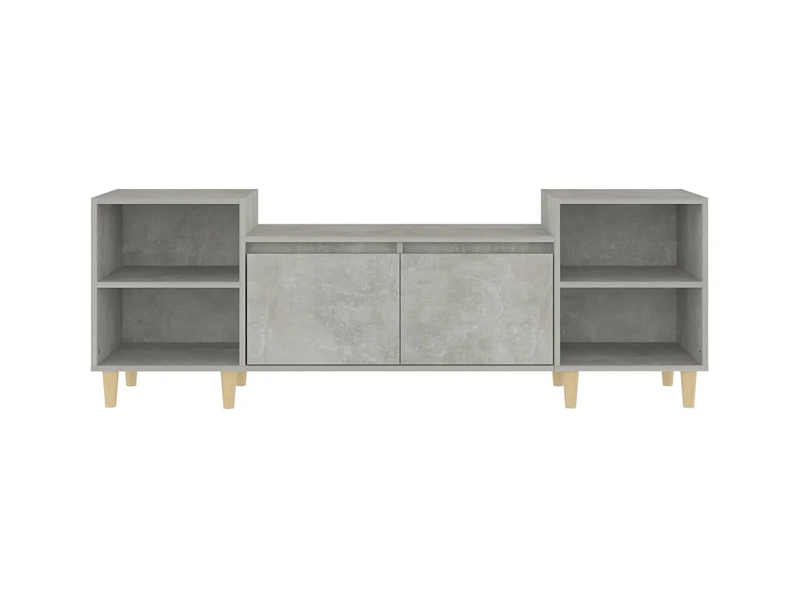 Meuble TV Gris béton 160x35x55 Bois d'ingénierie