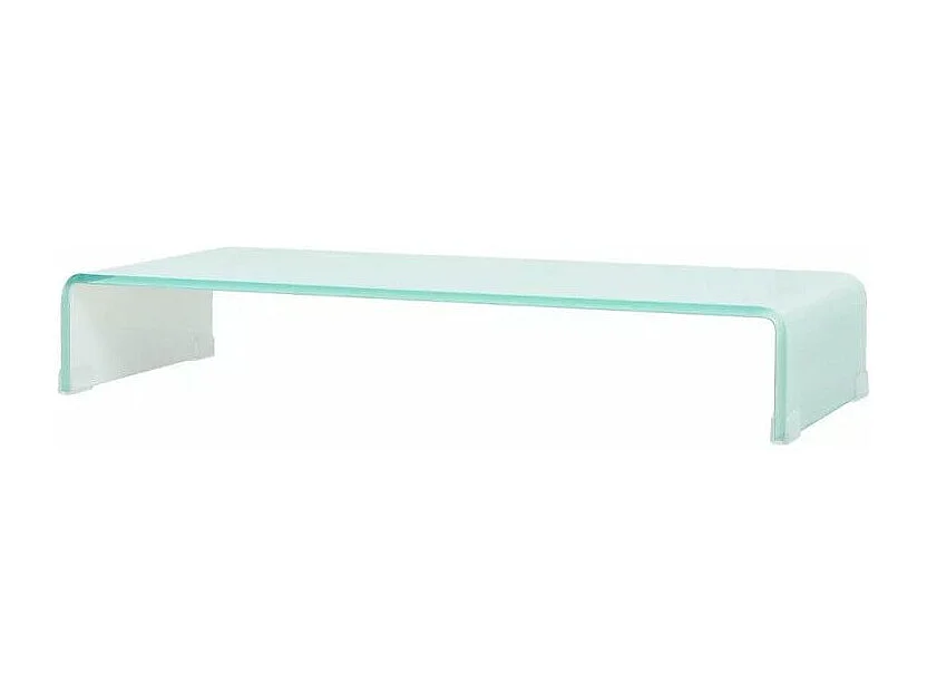 Meuble TV verre trempé blanc Martial L 80