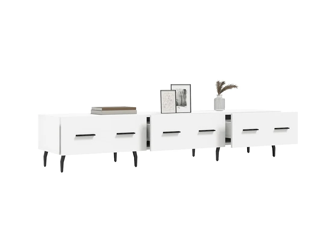 Meuble TV blanc 150x36x30 bois d'ingénierie