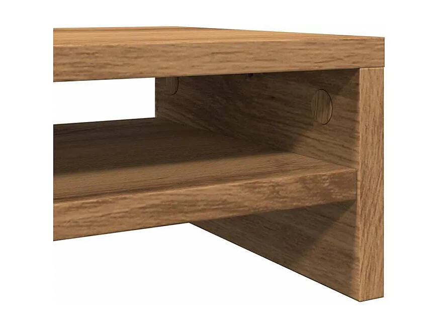 Support de moniteur chêne artisanal 42x24x13 bois ingénierie