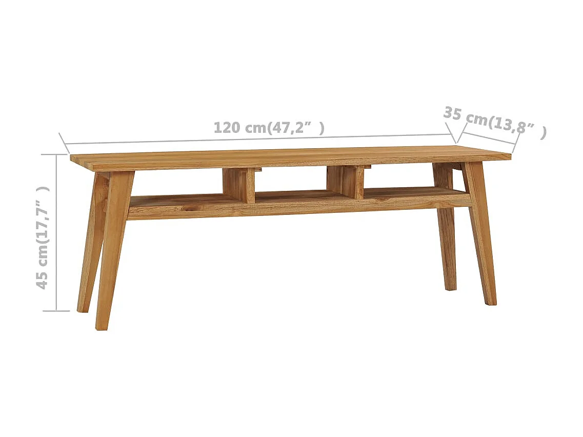 Meuble TV 120x35x45 Bois de teck massif