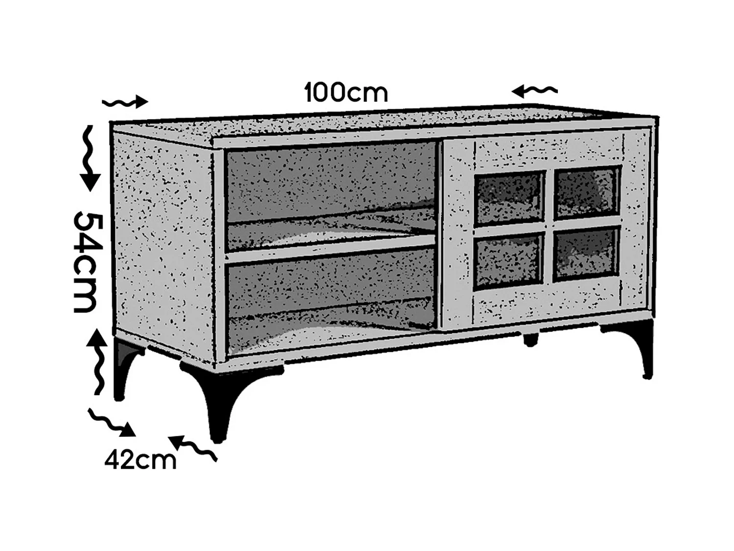 TV-standaard – 100 cm x 54 cm x 42 cm – Wit – Melamine