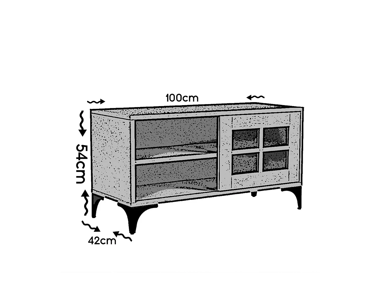 TV-standaard – 100 cm x 54 cm x 42 cm – Wit – Melamine