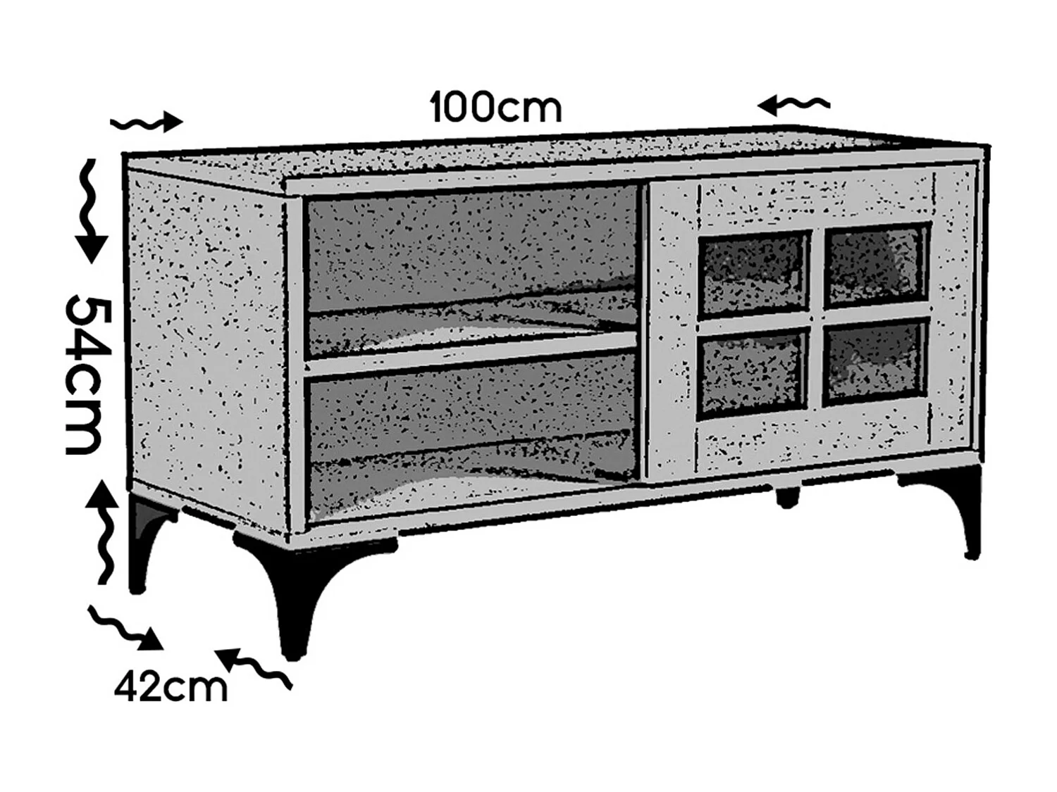 Meuble TV 1 porte coulissante bois blanc Riko 100cm