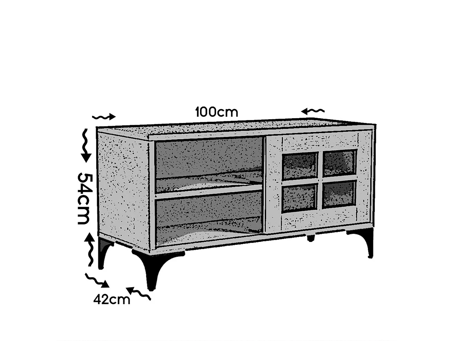 Meuble TV 1 porte coulissante bois blanc Riko 100cm