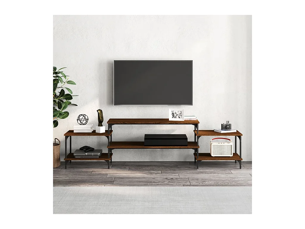 Meuble TV chêne marron 197x35x52 bois d'ingénierie