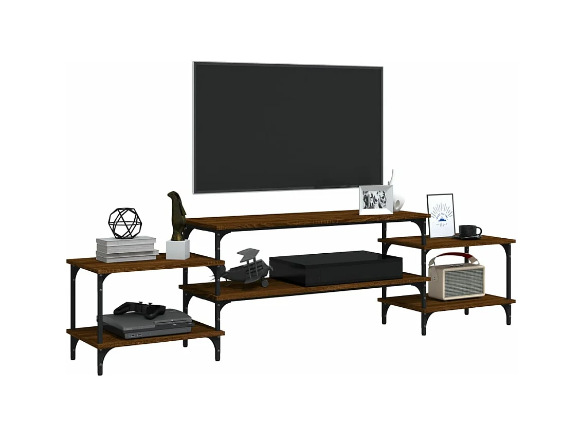 Meuble TV chêne marron 197x35x52 bois d'ingénierie