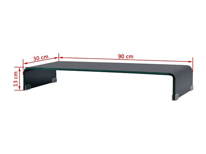 Meuble TV verre trempé noir Martial L 90