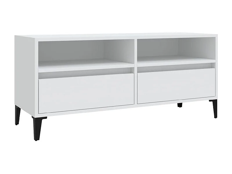 Meuble TV blanc 100x34,5x44,5 bois d'ingénierie