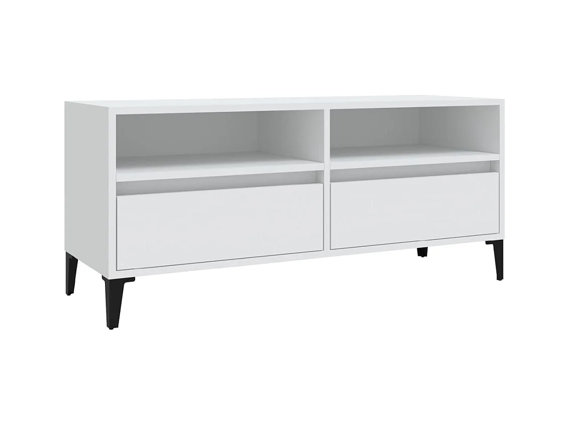 Meuble TV blanc 100x34,5x44,5 bois d'ingénierie