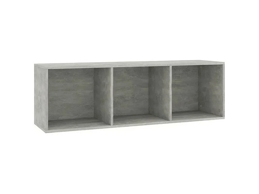 Meuble TV 3 niches bois gris effet béton Membi 114cm