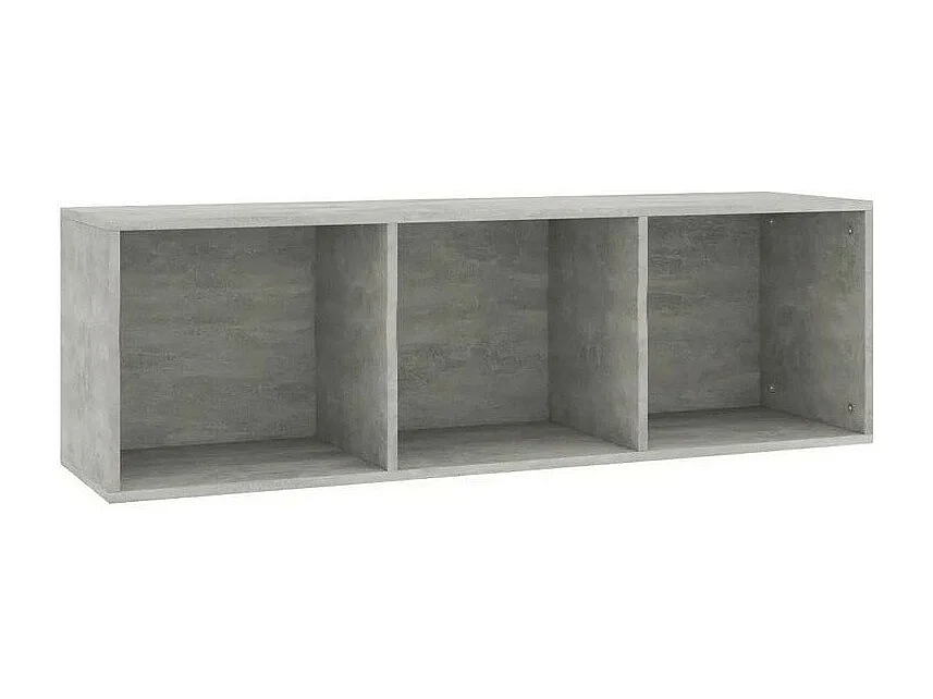 Meuble TV 3 niches bois gris effet béton Membi 114cm