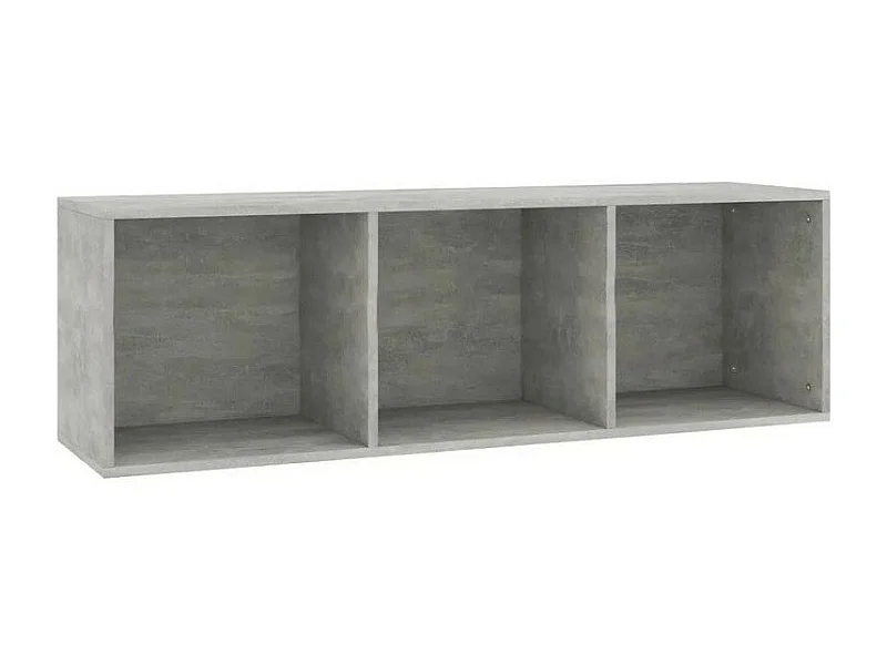 Meuble TV 3 niches bois gris effet béton Membi 114cm