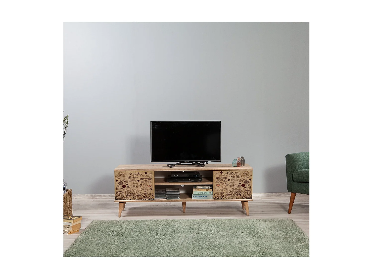 Mobile TV – 140 cm – Rovere Sonoma – Melaminico