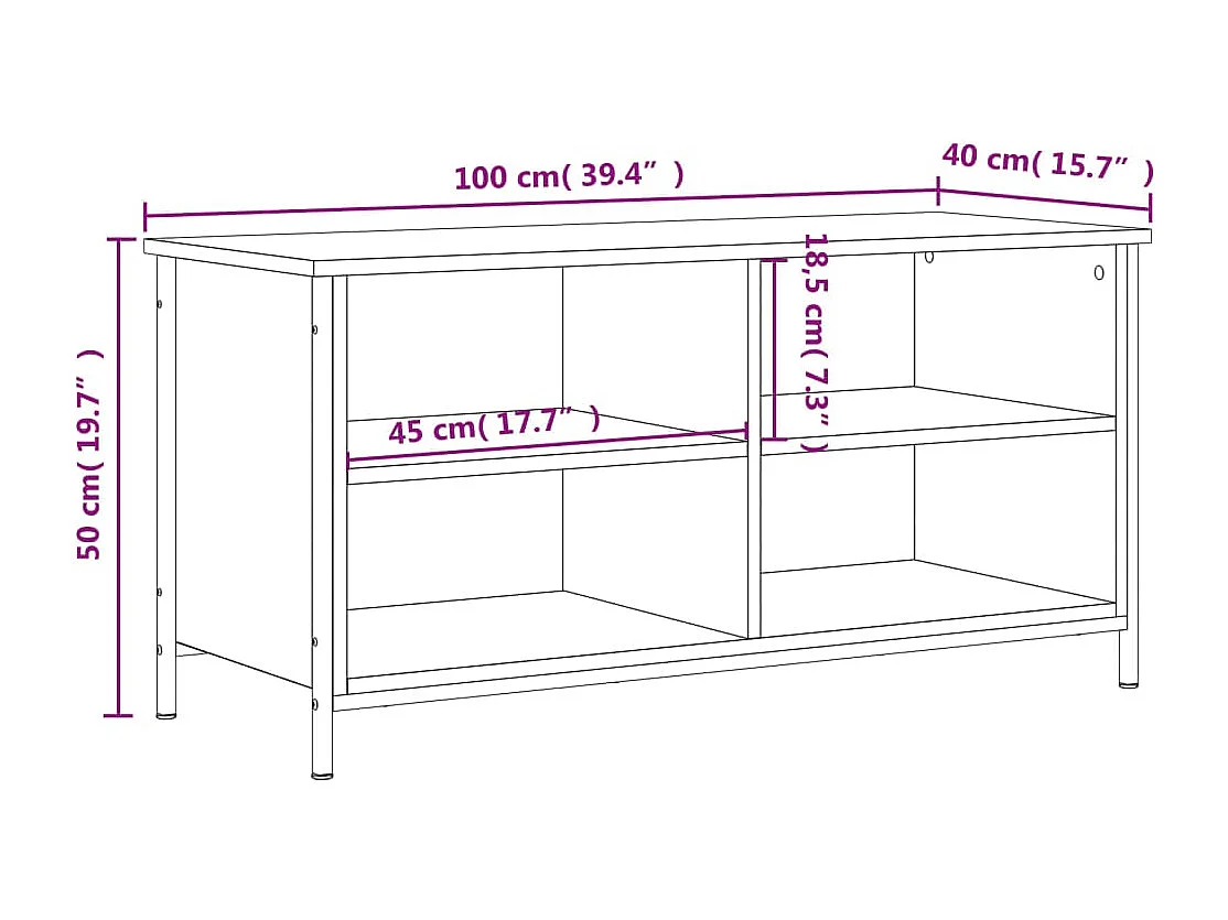 Meuble TV Sonoma gris 100x40x50 Bois d'ingénierie