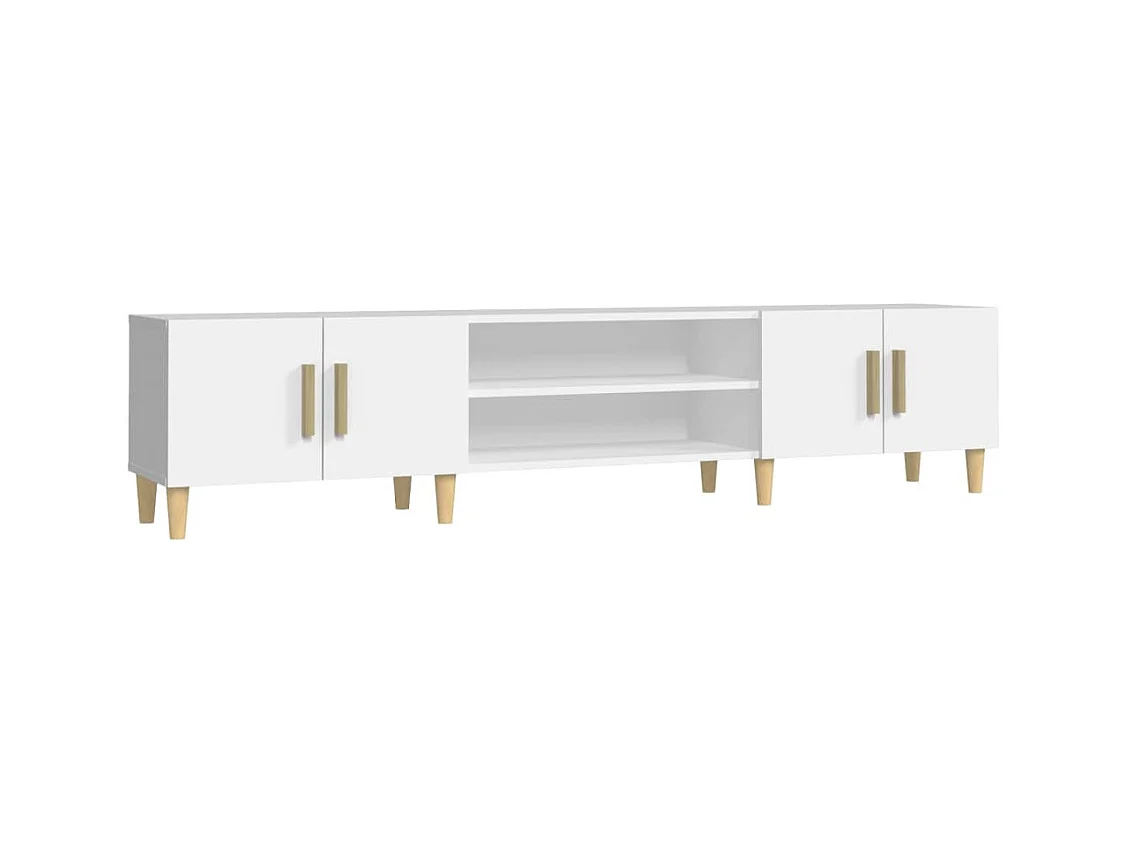 Meuble TV blanc 180x31,5x40 bois d'ingénierie