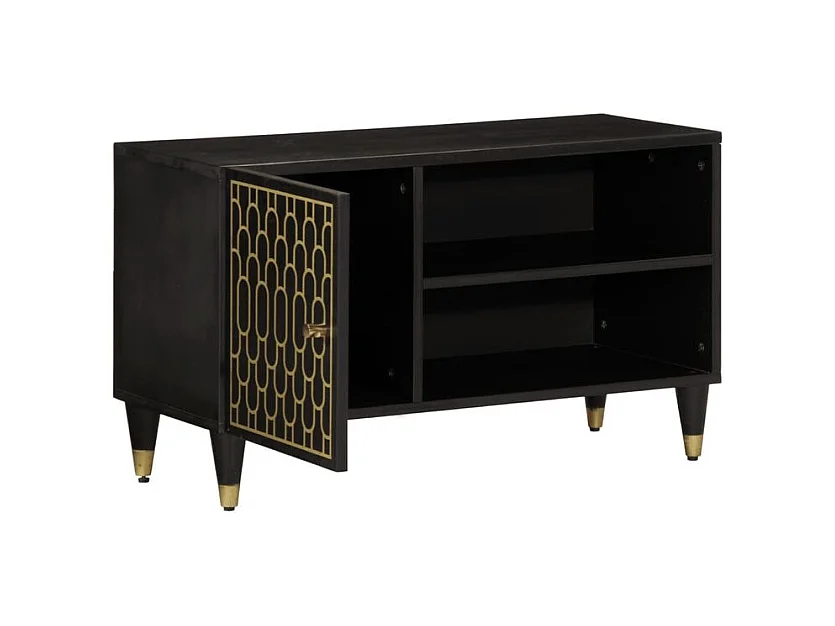 Meuble TV 80x31,5x46 bois massif de manguier