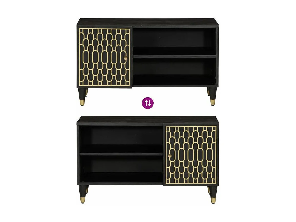 Meuble TV 80x31,5x46 bois massif de manguier