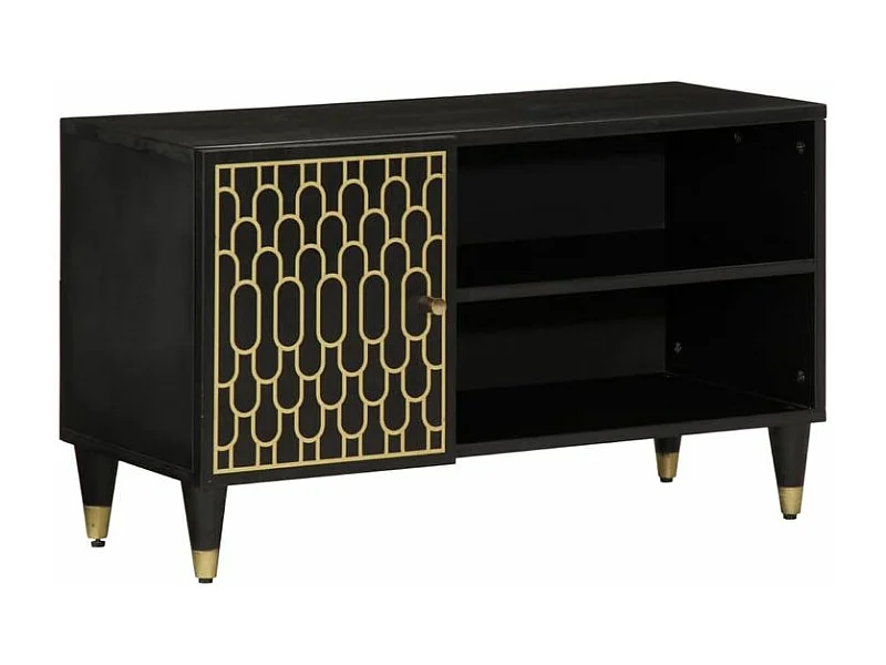 Meuble TV 80x31,5x46 bois massif de manguier