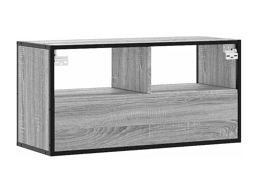 Meuble TV sonoma gris 80x31x39,5 bois d'ingénierie et métal