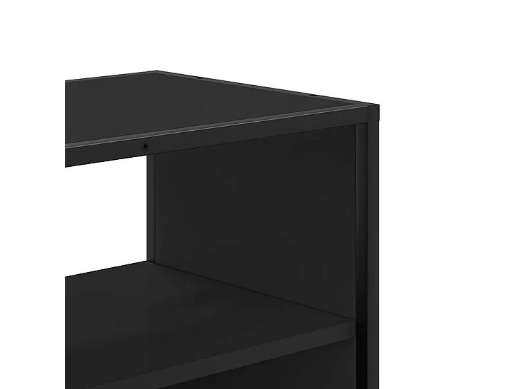 Meuble TV noir 80x31x39,5 bois d'ingénierie et métal