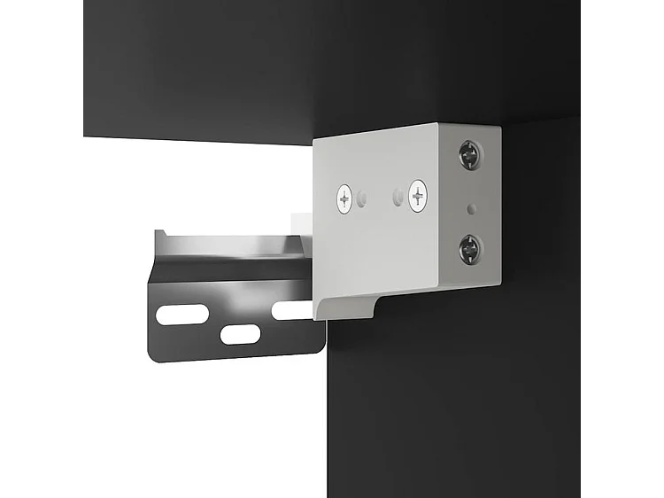 Meuble TV noir 80x31x39,5 bois d'ingénierie et métal