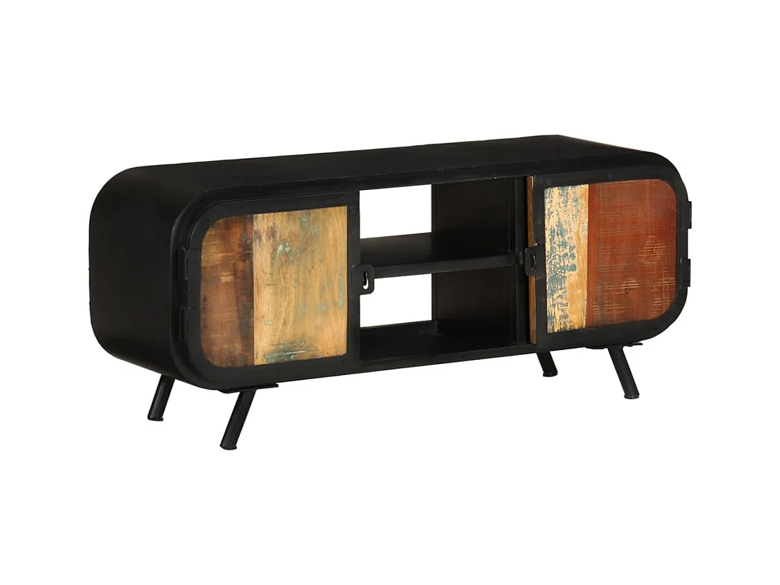 Meuble TV 110x30x45 Bois de récupération massif 2