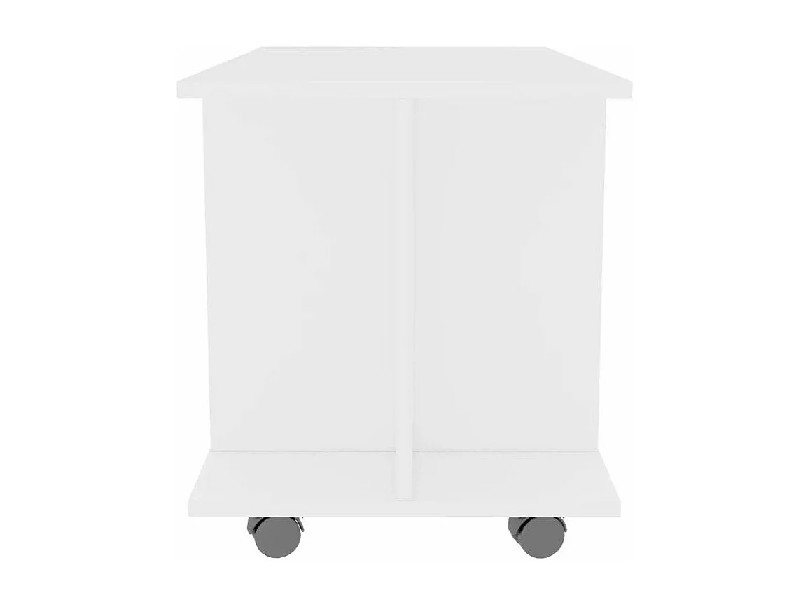 Meuble TV sur roulettes bois blanc mat Java